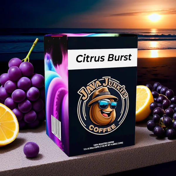 Citrus Burst Premium Light Roast Coffee Pods 12 Count Java Junkies