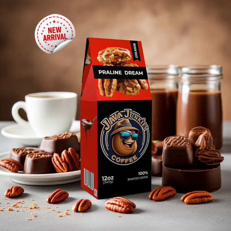 Praline Dream Premium Medium Roast Coffee 12oz Bag Java Junkies