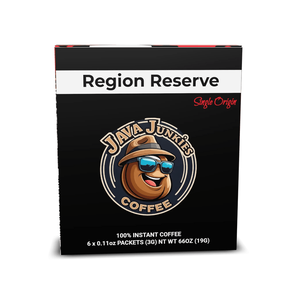 Region Reserve Instant Coffee - Single Origin Papua New Guinea 6pk - Java Junkies Ground Specialty Instant Coffee