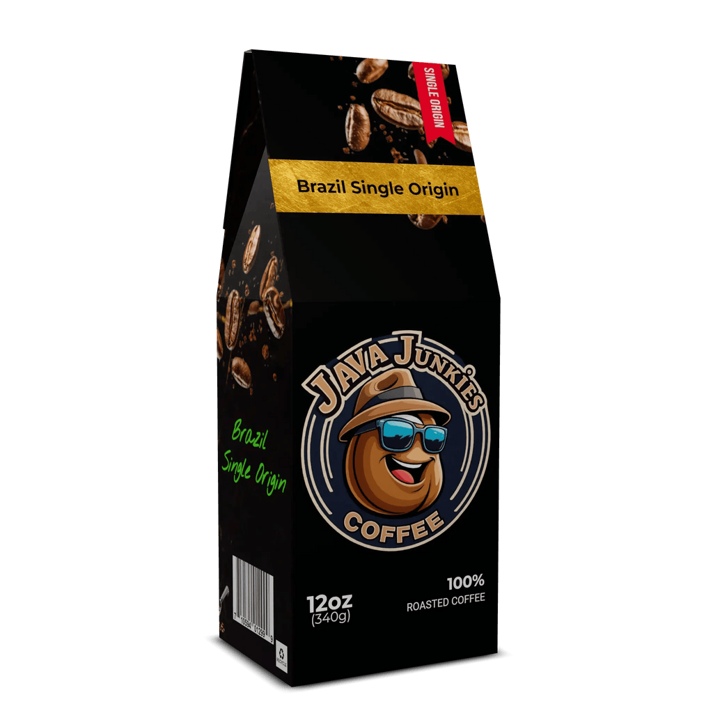 Brazil Single Origin Coffee - Premium Specialty Beans 12oz Bag - Java Junkies Whole Bean Specialty Single Origin Coffee