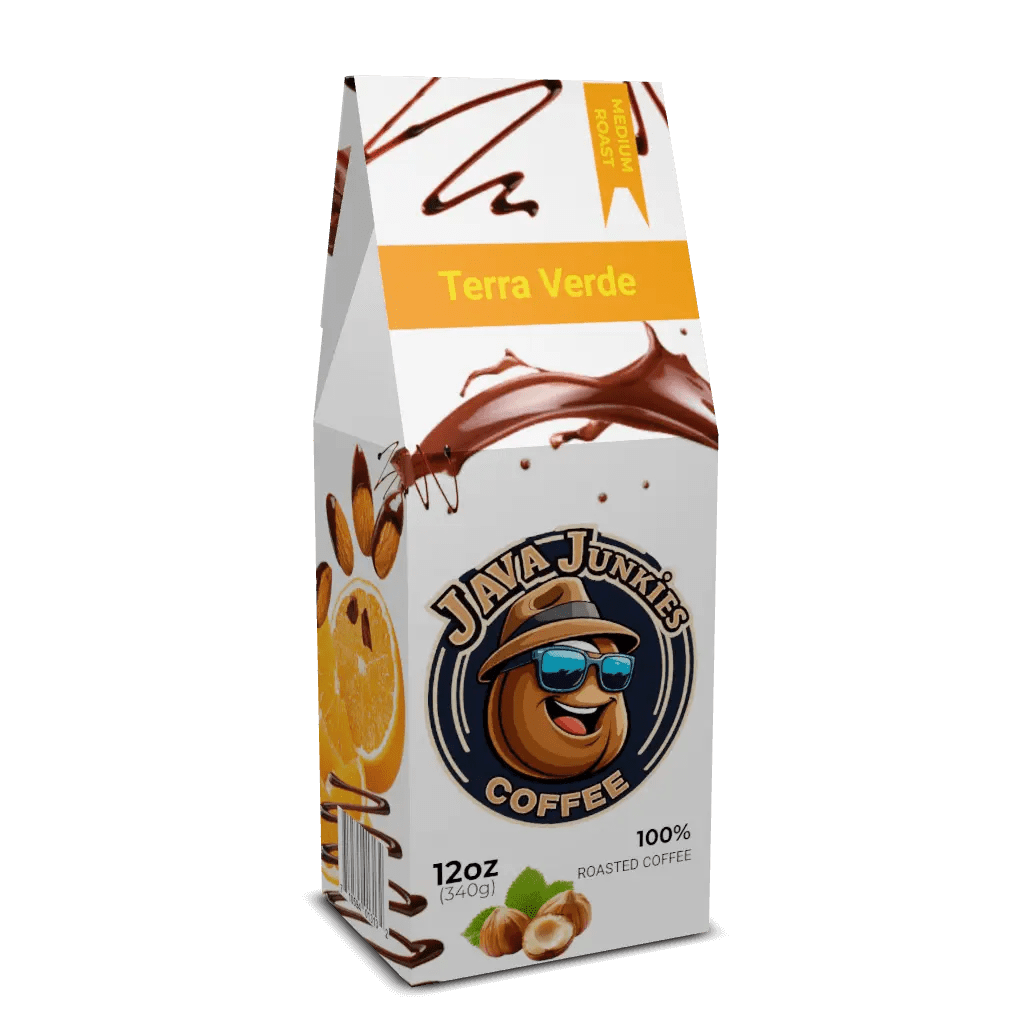 Terra Verde Medium Roast Coffee - Premium Balanced Specialty Blend 12oz - Java Junkies Whole Bean Specialty Coffee