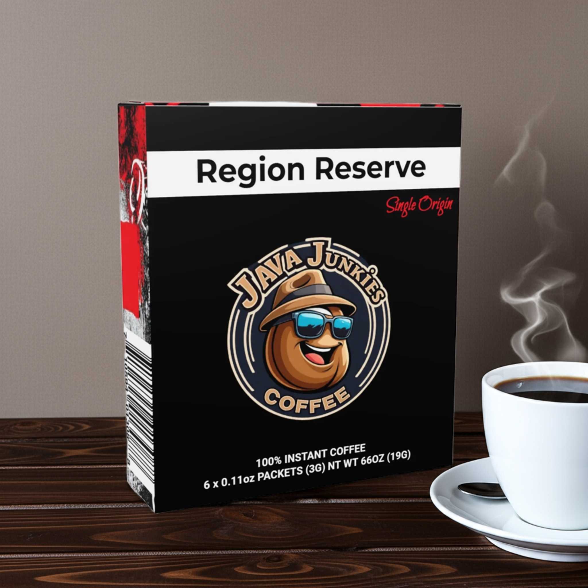Region Reserve Instant Coffee - Single Origin Papua New Guinea 6pk - Java Junkies Ground Specialty Instant Coffee
