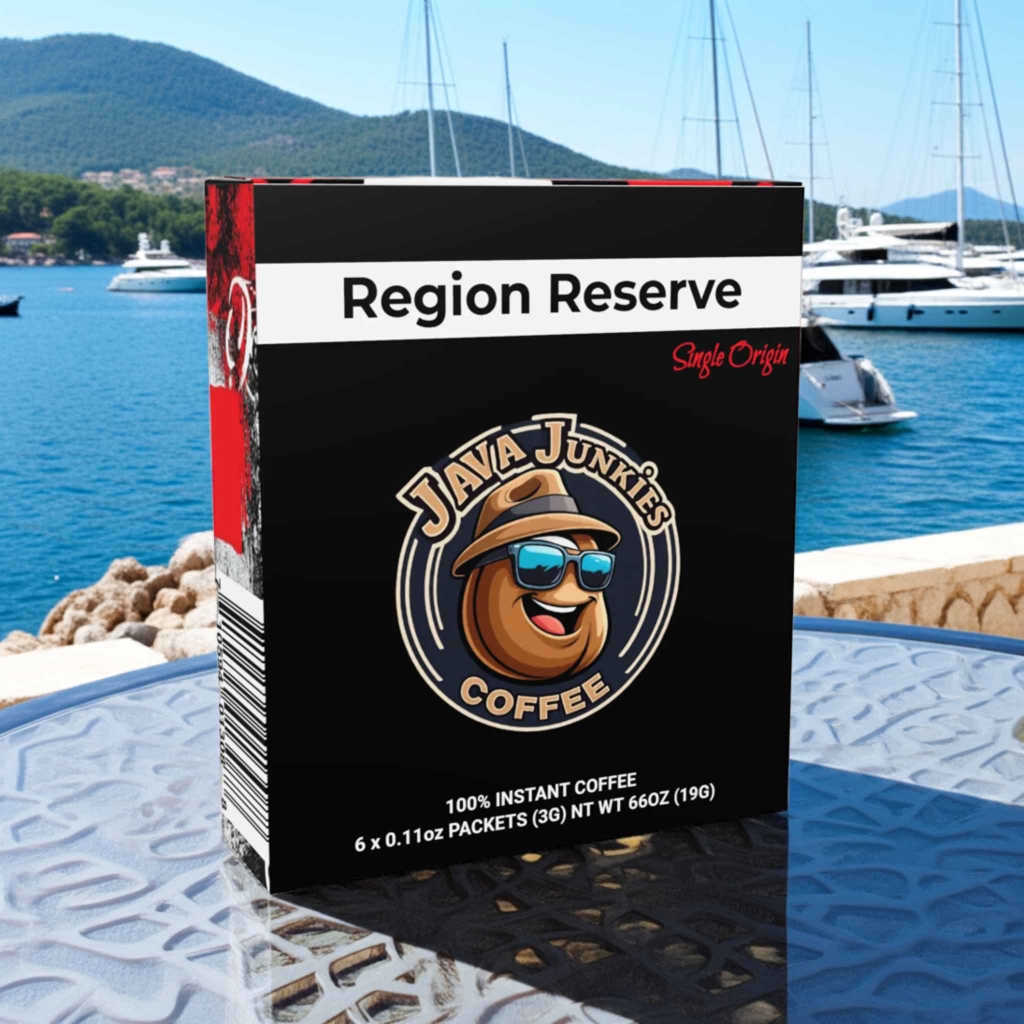Region Reserve Instant Coffee - Single Origin Papua New Guinea 6pk - Java Junkies Ground Specialty Instant Coffee