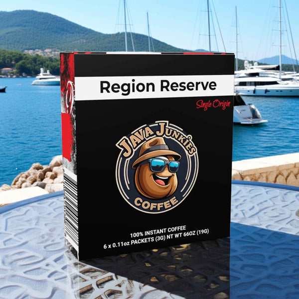Region Reserve Instant Coffee - Single Origin Papua New Guinea 6pk - Java Junkies Ground Specialty Instant Coffee
