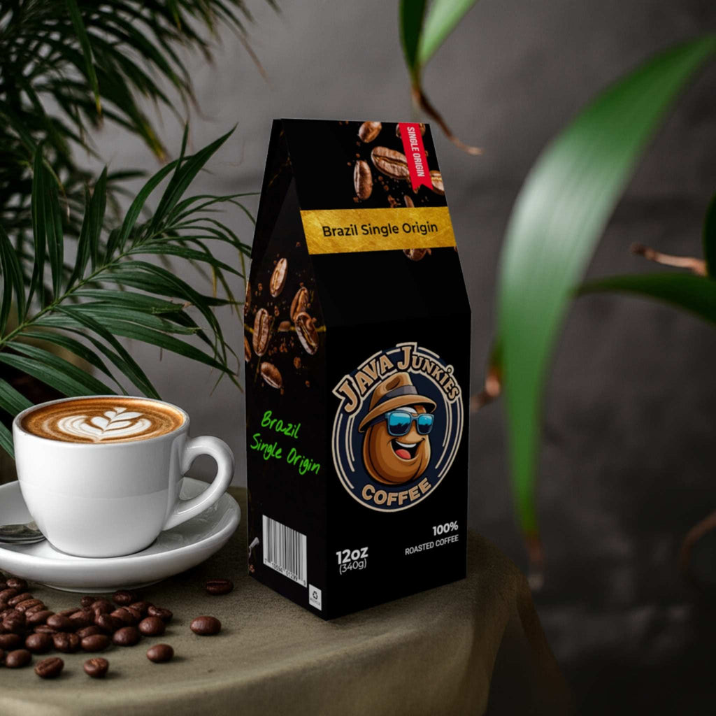 Brazil Single Origin Coffee - Premium Specialty Beans 12oz Bag - Java Junkies Whole Bean Specialty Single Origin Coffee