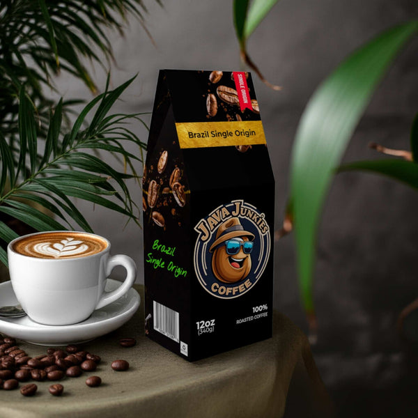Brazil Single Origin Coffee - Premium Specialty Beans 12oz Bag - Java Junkies Whole Bean Specialty Single Origin Coffee