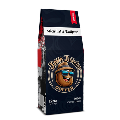Midnight Eclipse Specialty Dark Roast Coffee 12oz Bag Java Junkies