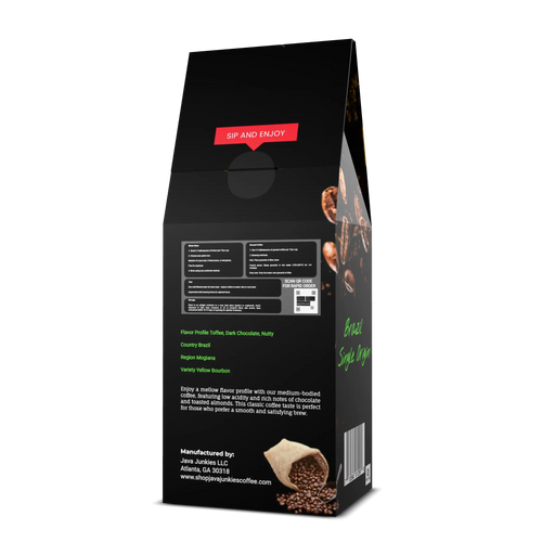Single Origin Brazil Specialty Coffee 12oz Bag Java Junkies