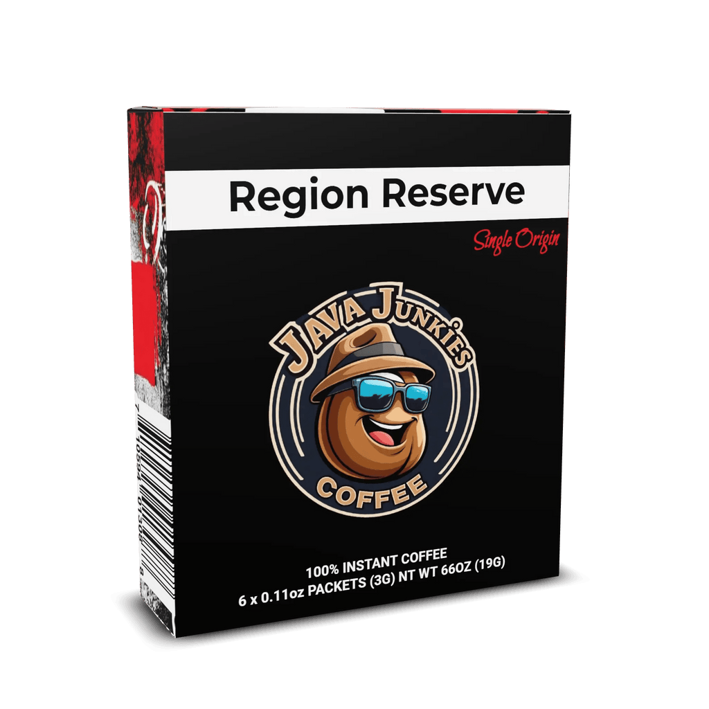 Region Reserve Instant Coffee - Single Origin Papua New Guinea 6pk - Java Junkies Ground Specialty Instant Coffee